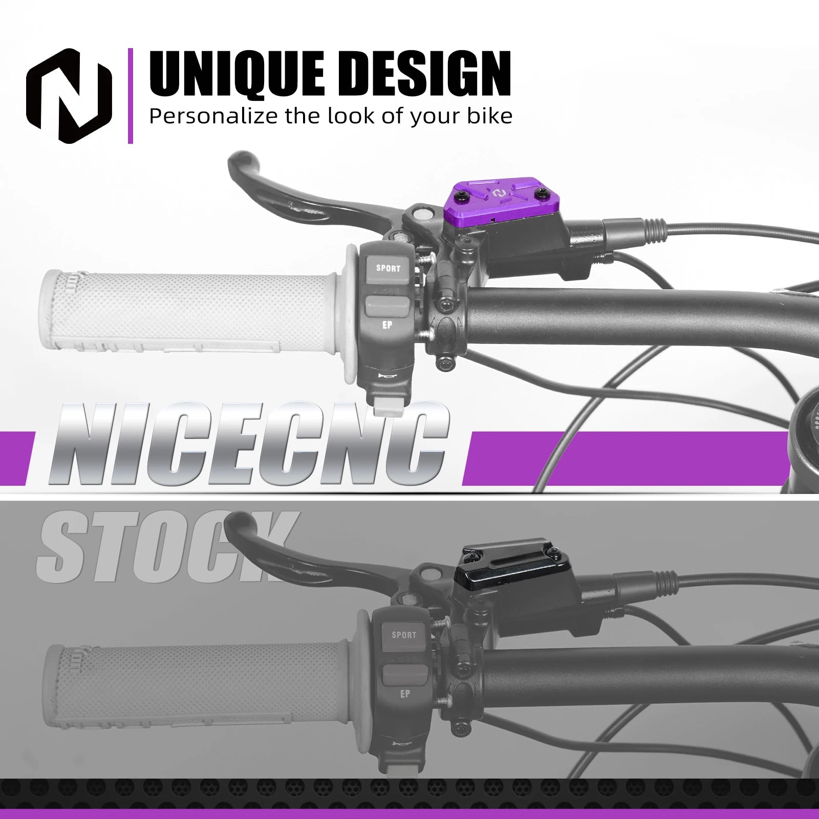 NICECNC For Surron Light Bee X S L1E Electric Dirt Bike Front Handlebar Bar Riser Mount Bracket Front Rear Brake Reservoir Cover RISE DEFENSE SYSTEMS.AI PRODUCTS