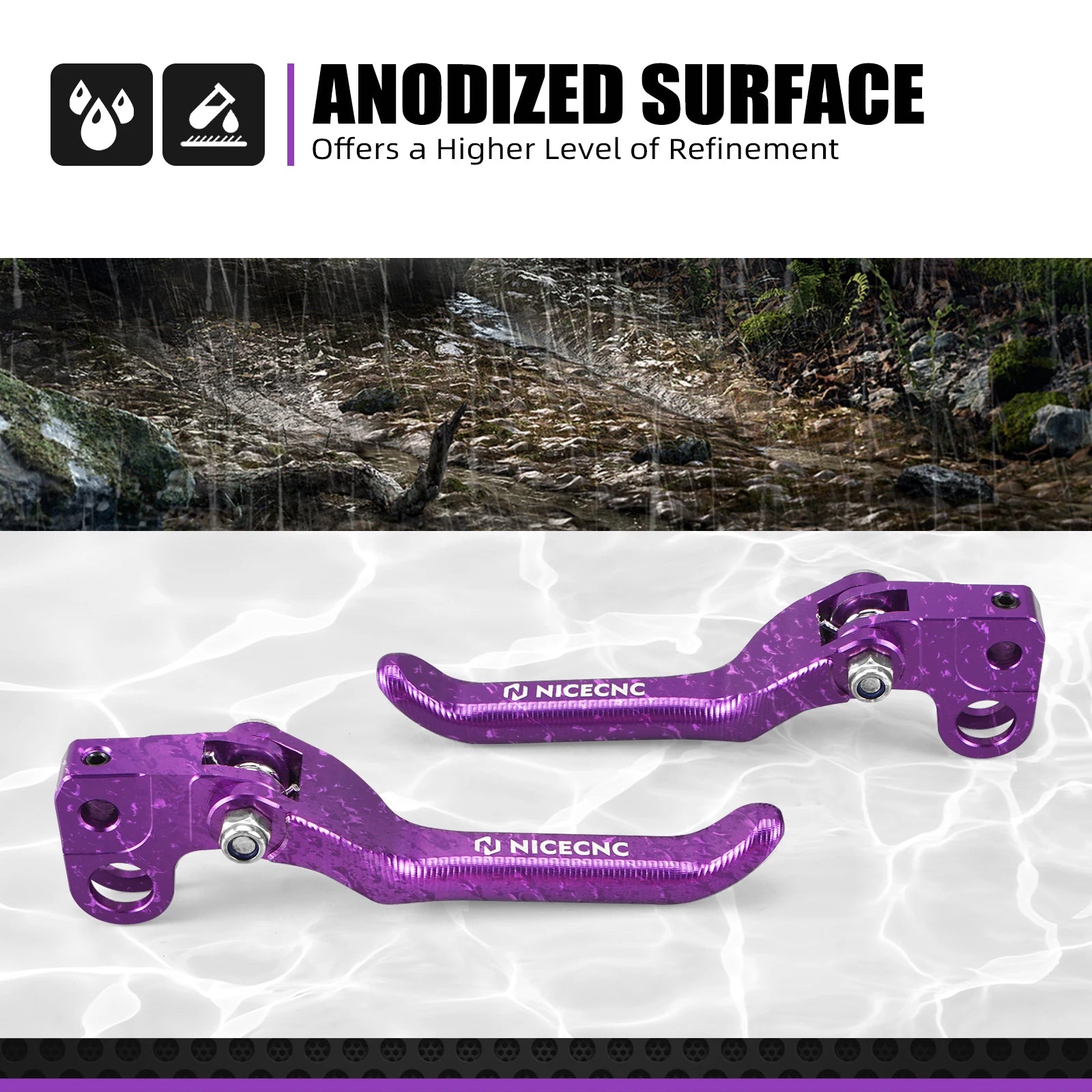 NICECNC For Surron Light Bee X S L1E Electric Dirt Bike Front Handlebar Bar Riser Mount Bracket Front Rear Brake Reservoir Cover RISE DEFENSE SYSTEMS.AI PRODUCTS