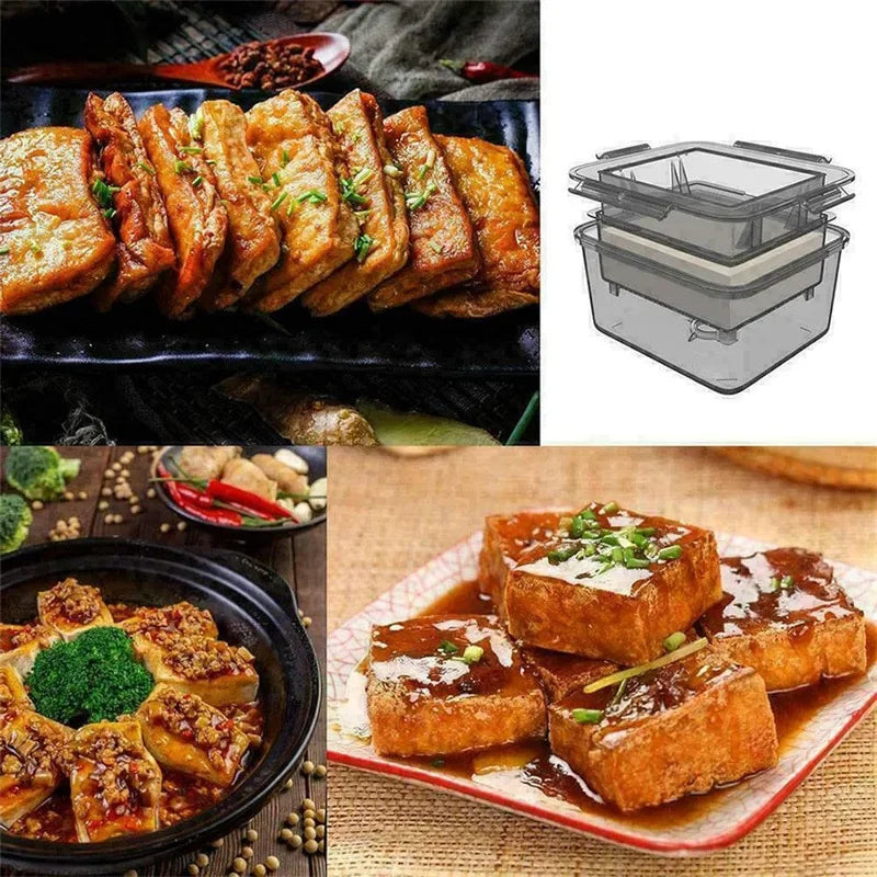 Tofu Press Presser Safe Mould Built-in Water Removal Drainer Gadget Soybean Curd Presser Kitche 3-Layer Tofu Press Making Mold RISE DEFENSE SYSTEMS.AI PRODUCTS