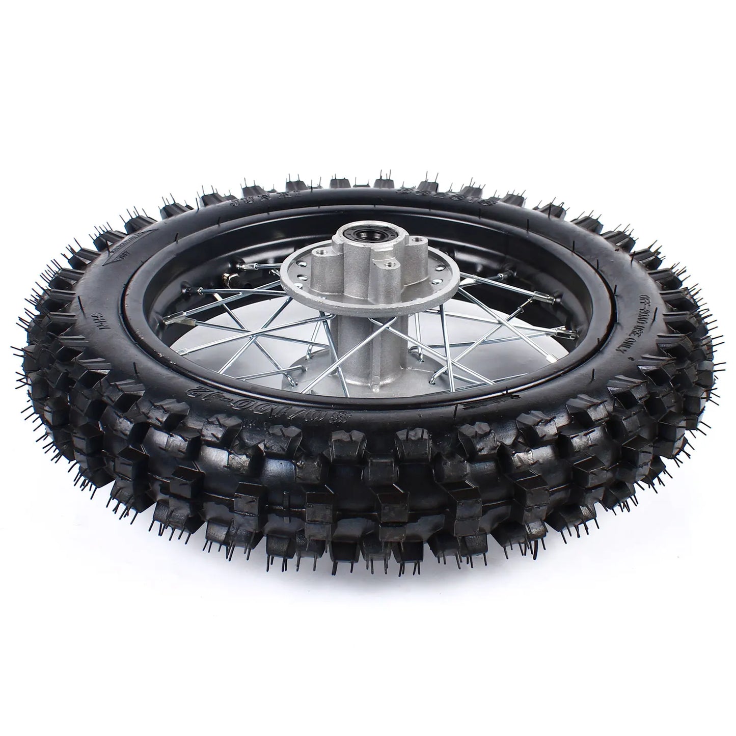 80/100-12 Rear Tire Wheel Rim Tube with Sprocket Brake Disc Rotor For Dirt Pit Bike 70/110/125/140CC RISE DEFENSE SYSTEMS.AI PRODUCTS