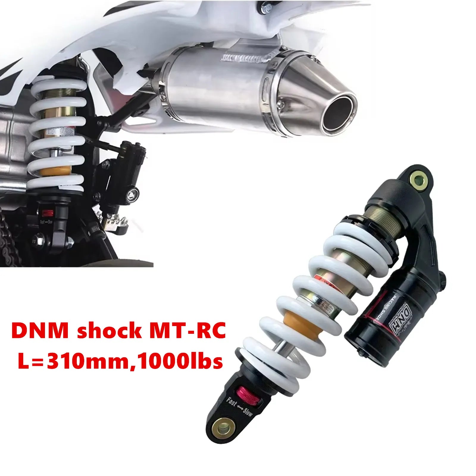Original DNM MT-RC 310mm 1000lbs Motorcycle Rear Shocks Absorber Suspension for Honda CRF100 Kawasak Pit Dirt Bike  ATV Motocros RISE DEFENSE SYSTEMS.AI PRODUCTS