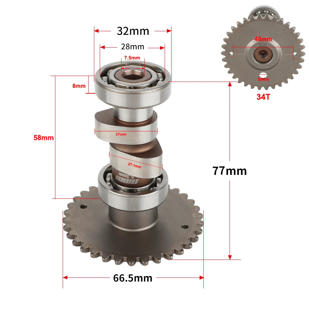NIBBI Racing Cam NC250 Engine Camshaft Comp GY6 125cc 150cc Scooter A12 16002/P63 Cam YamahaFuXi125 Off Road Motorcycle Parts RISE DEFENSE SYSTEMS.AI PRODUCTS