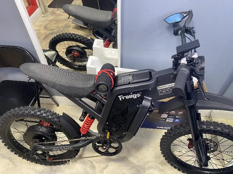 Freego X2 Pro E-bike 6000W 60V 30Ah 19*2.0 Mtb Tire Electric Bicycle All Terrain Hydraulic Brake Full Supspension Electric Bike RISE DEFENSE SYSTEMS.AI PRODUCTS