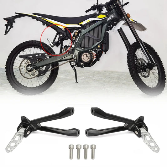 Modified Off-Road Ultra Bee Original Rear Foot Pegs For SURRON SUR RON Ultra Bee Electronic Dirt Bike Foot Pedal Bracket Support RISE DEFENSE SYSTEMS.AI PRODUCTS