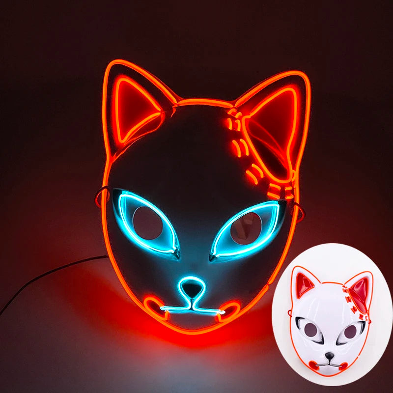 Halloween Film Theme Light Up Glowing Scary Mask LED Luminous Horror Purge Mask Cosplay Bar Party Supplies Neon Full Face Mask RISE DEFENSE SYSTEMS.AI PRODUCTS