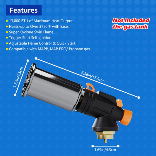 Powerful Grill & Cooking Propane Torch, Sous Vide, Campfire Starter, Adjustable Kitchen Torch for Searing Steak, BBQ, Welding RISE DEFENSE SYSTEMS.AI PRODUCTS