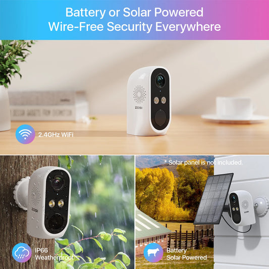 ZOSI 2K 8CH Battery Powered Wireless Security Camera System 3MP Outdoor Cameras with Two Way Audio Video Surveillance Kit RISE DEFENSE SYSTEMS.AI PRODUCTS