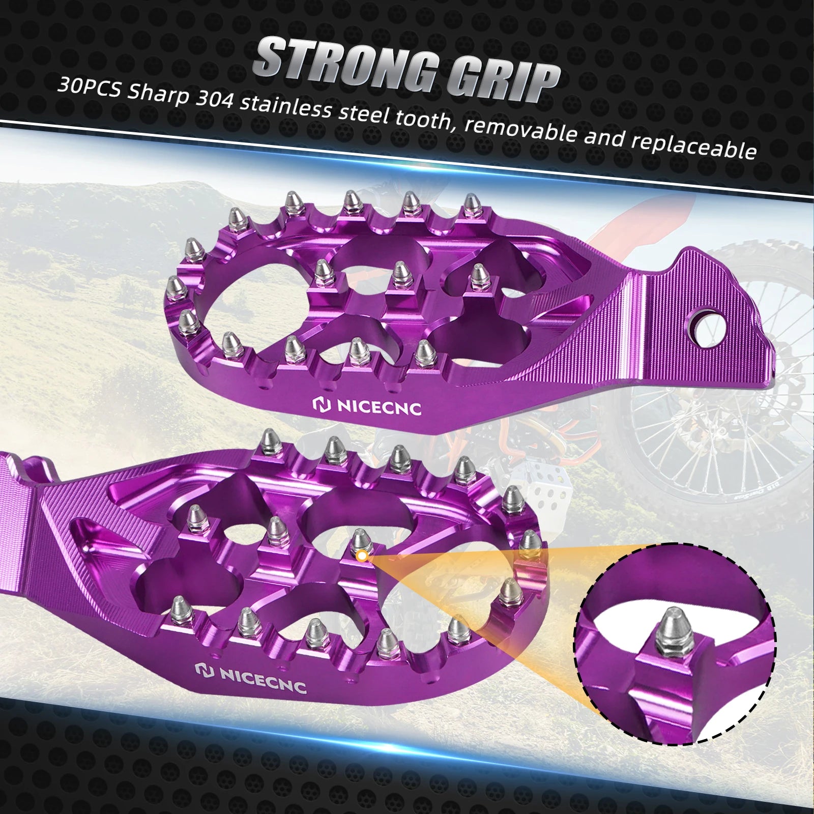 For Sur-Ron Light Bee X S L1E Surron Electric Dirt Bike Enlarged Foot Pegs Footrest Footpegs For Segway X160 X260 2024 2023 2022 RISE DEFENSE SYSTEMS.AI PRODUCTS