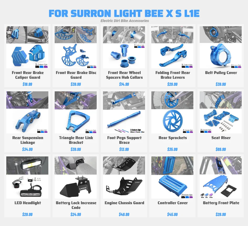 For Sur-Ron Surron Light Bee X S L1E Segway X160 X260 Motorcycle Controller Cover & Engine Chassis Guard Skid Plate Protector RISE DEFENSE SYSTEMS.AI PRODUCTS