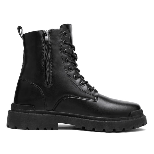 Trend Men Boots Black Sneakers Outdoor Fashion High Top Wholesale Punk Shoes For Men Casual Leather Street Style Ankle Boots Men RISE DEFENSE SYSTEMS.AI PRODUCTS