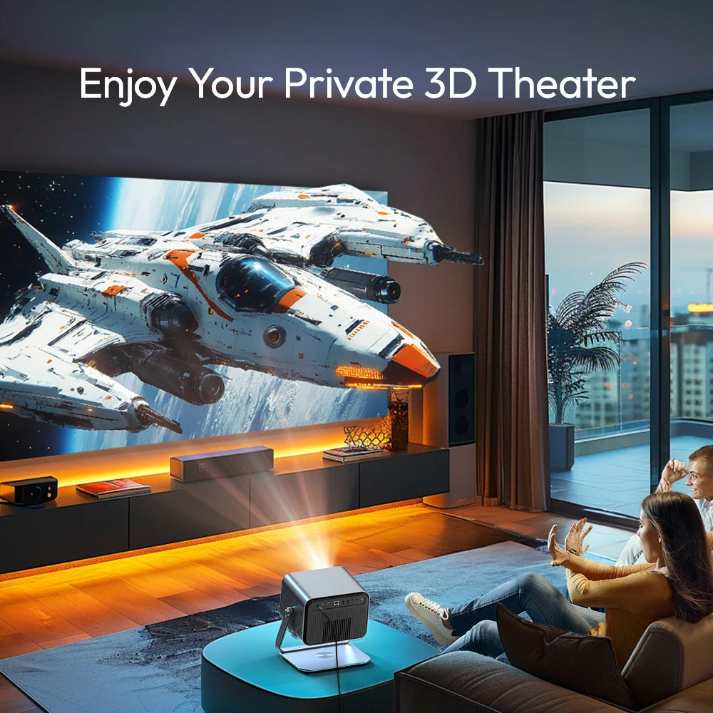VEVSHAO V80 4K Projector Full HD1080P 2200 Anis Lumens Android 11.0 WiFi 6 Video Home Movie Theater Projectors with Base Stand RISE DEFENSE SYSTEMS.AI PRODUCTS