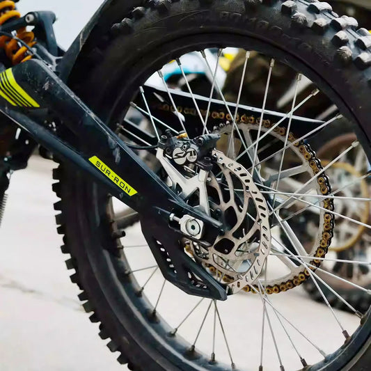 SURRON Light Bee X Modified Carbon Fibre Brake Disc Protection Custom Light Bee Rear Disc Brake Protection RISE DEFENSE SYSTEMS.AI PRODUCTS