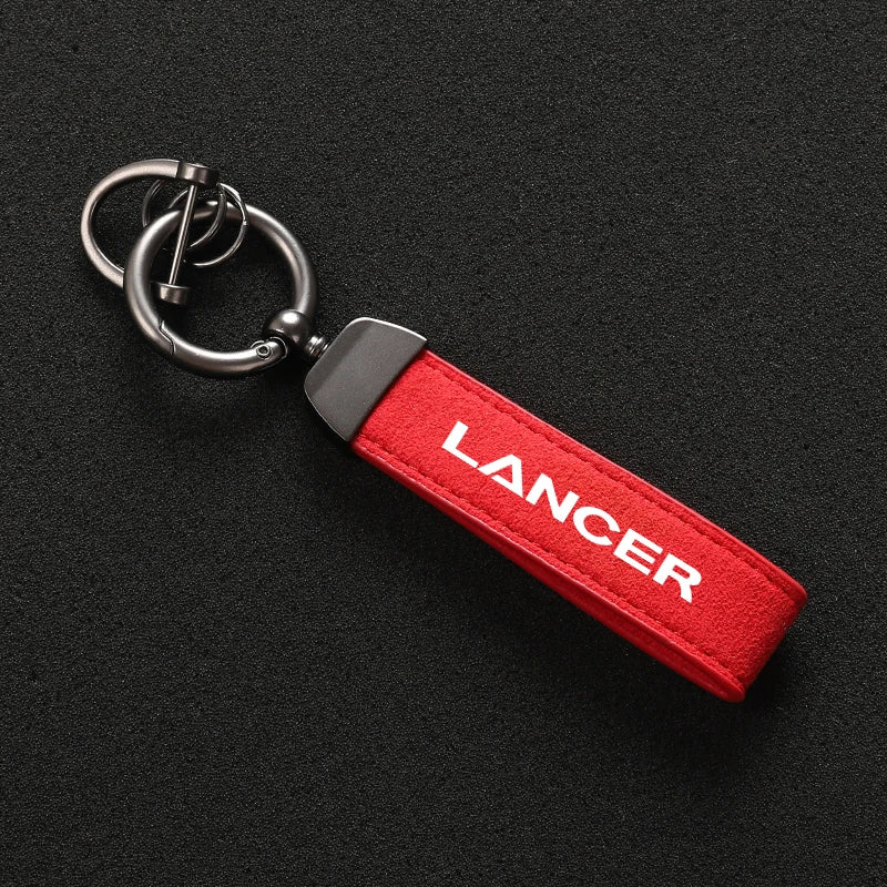 Suede Metal Buckle Car Keychain Business Gift with Logo keyring For Mitsubishi Lancer Car Styling Accessories RISE DEFENSE SYSTEMS.AI PRODUCTS