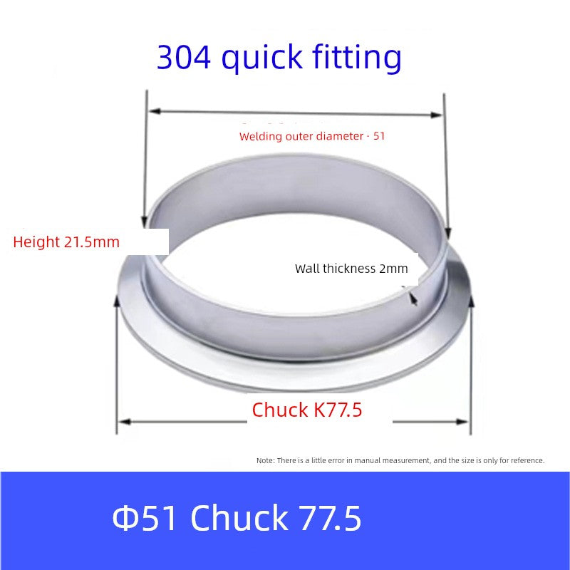 304 Stainless Steel Sanitary Quick Coupler Chuck Washer Direct Card Sleeve Quick Flange End Welding Quick Card RISE DEFENSE SYSTEMS.AI PRODUCTS