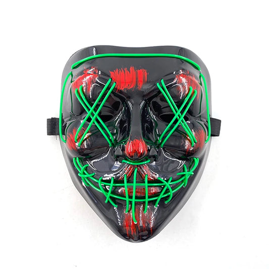 Wireless Scary Glowing Mask LED Luminous Purge Mask Halloween Horror Neon Light Up Cosplay Party Mask Fstival Costume Supplies RISE DEFENSE SYSTEMS.AI PRODUCTS