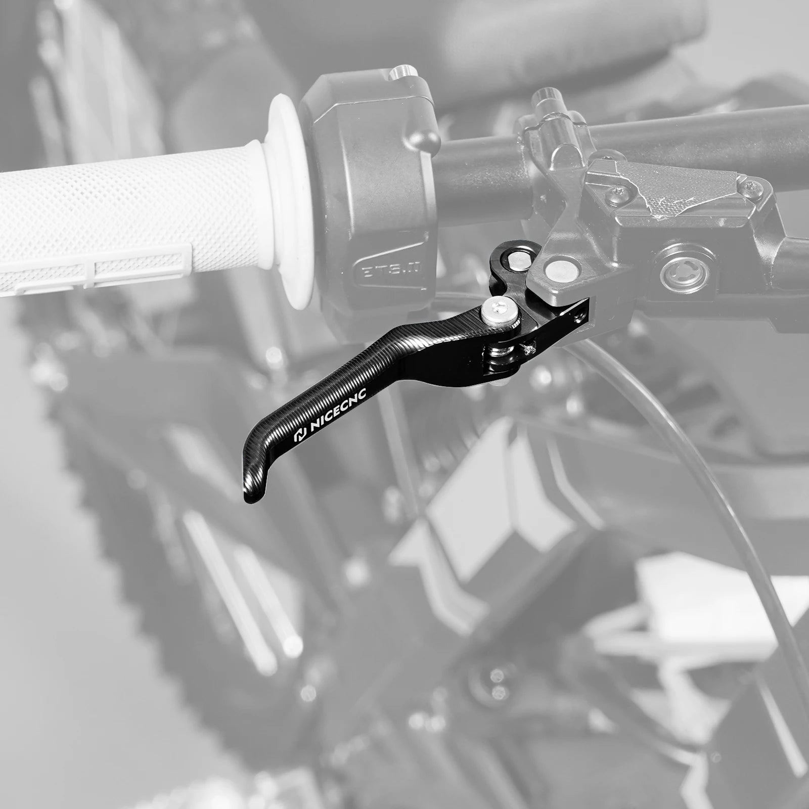 NICECNC For Surron Light Bee X S L1E Electric Dirt Bike Front Handlebar Bar Riser Mount Bracket Front Rear Brake Reservoir Cover RISE DEFENSE SYSTEMS.AI PRODUCTS