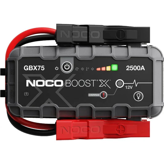 Qwnoco boostxgbx75 2500a 12v ultrasafe portable lithium jump starter, car battery booster pack, USB-C powerbank charger, and Fri RISE DEFENSE SYSTEMS.AI PRODUCTS