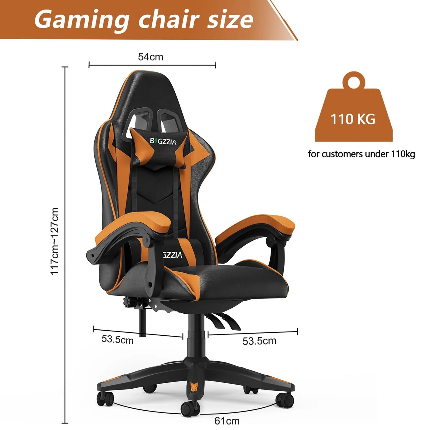 Gaming Chair Office Chair Ergonomic PU Leather Computer Desk Chair with Headrest and Lumbar Support Game Chairs Racing Chair RISE DEFENSE SYSTEMS.AI PRODUCTS