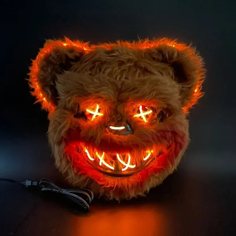Halloween Led Bloody Plush Bunny Mask Ghost Festival Mask Realistic Bloody Bear Headgear Performance Prop Halloween Horror Mask RISE DEFENSE SYSTEMS.AI PRODUCTS