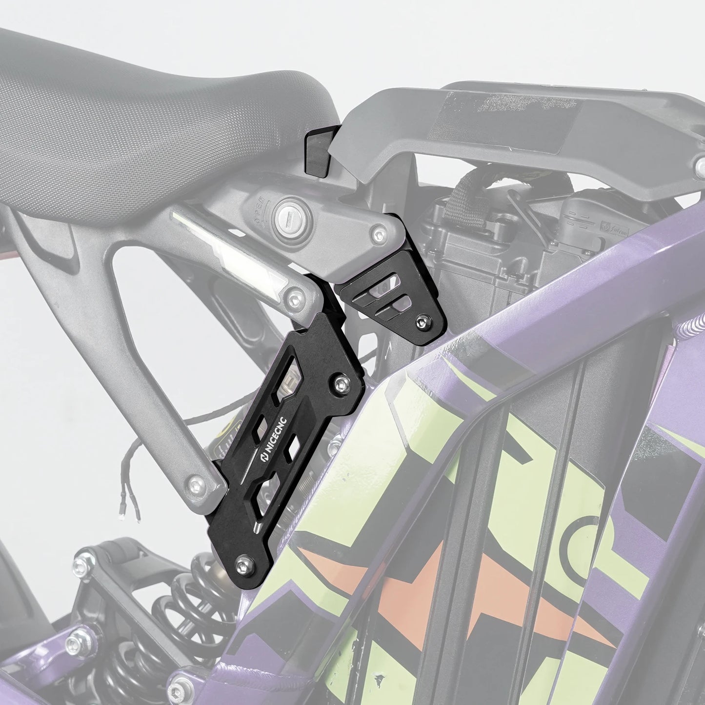 For Surron Light Bee X S L1E NICECNC Electric Dirt Bike 50MM Seat Riser Surron Light Bee X Aluminum Heighten Raise Bracket Kit RISE DEFENSE SYSTEMS.AI PRODUCTS