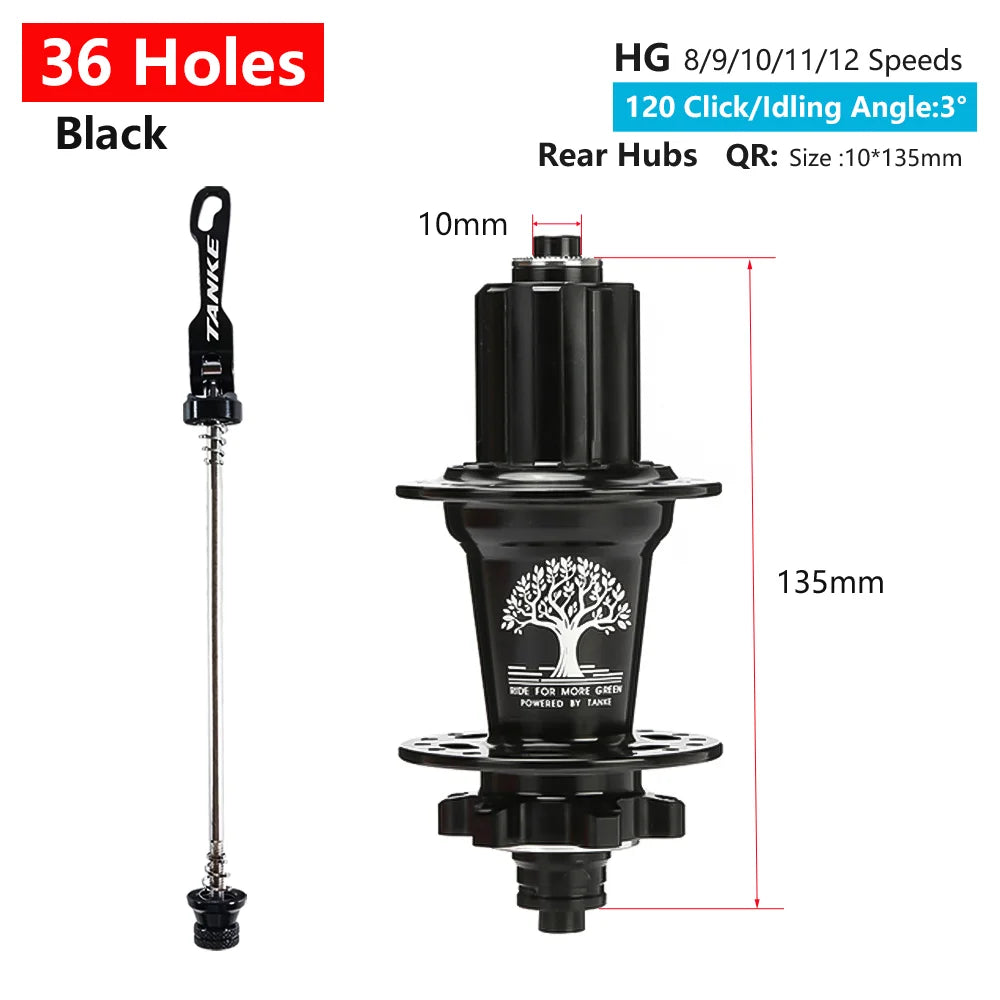 TANKE 120 Click Hub 6 Bearing MTB Mountain Bike Hub Front Rear Thru HG 28 32 36 Holes Disc Brake Bicycle Hubs 8 9 10 11 12 Speed RISE DEFENSE SYSTEMS.AI PRODUCTS