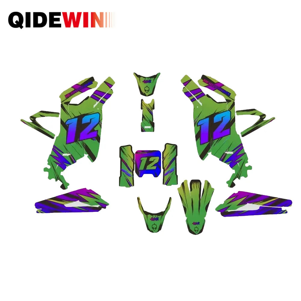 QIDEWIN Motorcycle Team Graphic Decal & Sticker Kit For Surron Sur-ron Light Bee X S 3C 2021- 2024 -001 RISE DEFENSE SYSTEMS.AI PRODUCTS