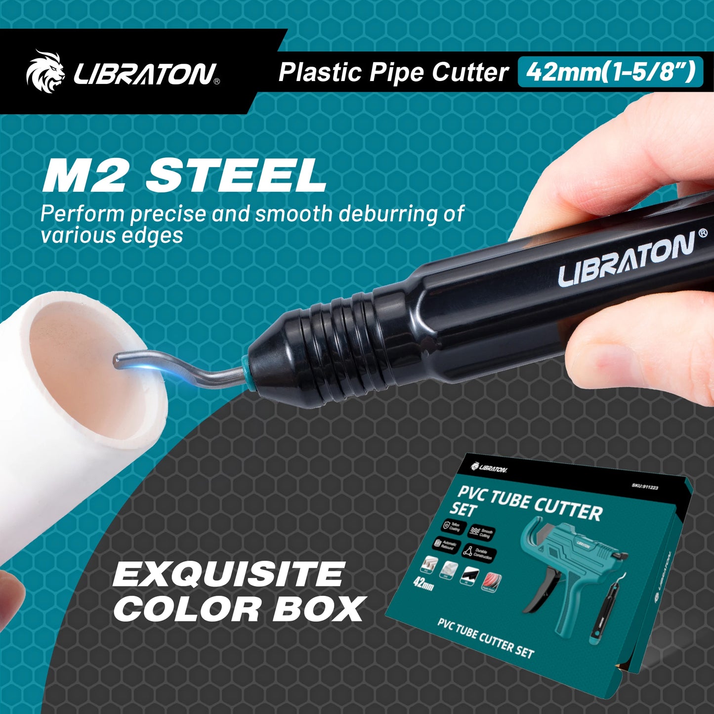 LIBRATON PVC Pipe Cutter, One-hand Operated Plastic Pipe Cutter with Deburring Tool, Up to 1-5/8" (42mm), for PEX, PVC, PPR RISE DEFENSE SYSTEMS.AI PRODUCTS