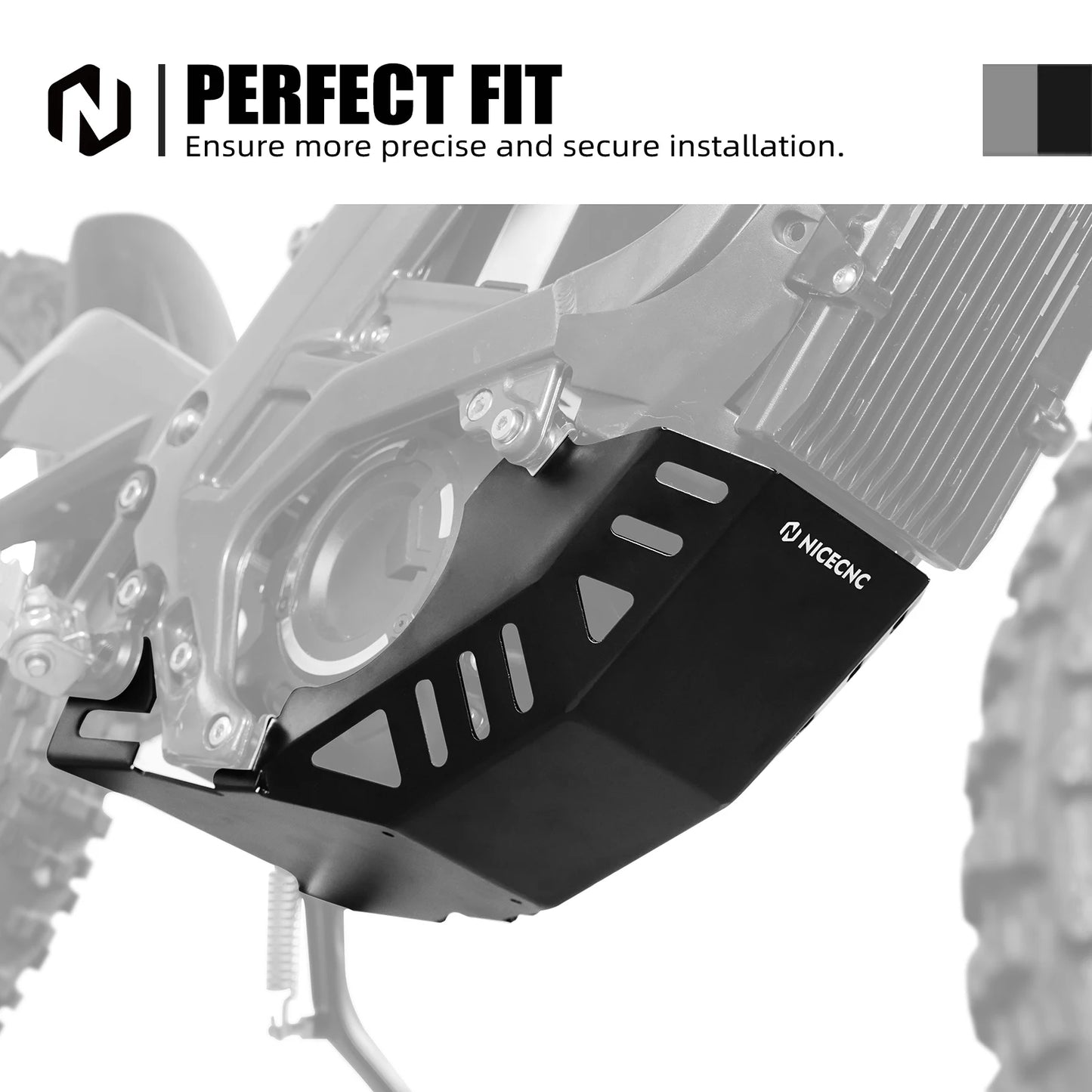 For Surron Light Bee X S L1E NICECNC Electric Dirt Bike Engine Chassis Guard Cover Frame Slider Crash Falling Protection Pad Kit RISE DEFENSE SYSTEMS.AI PRODUCTS