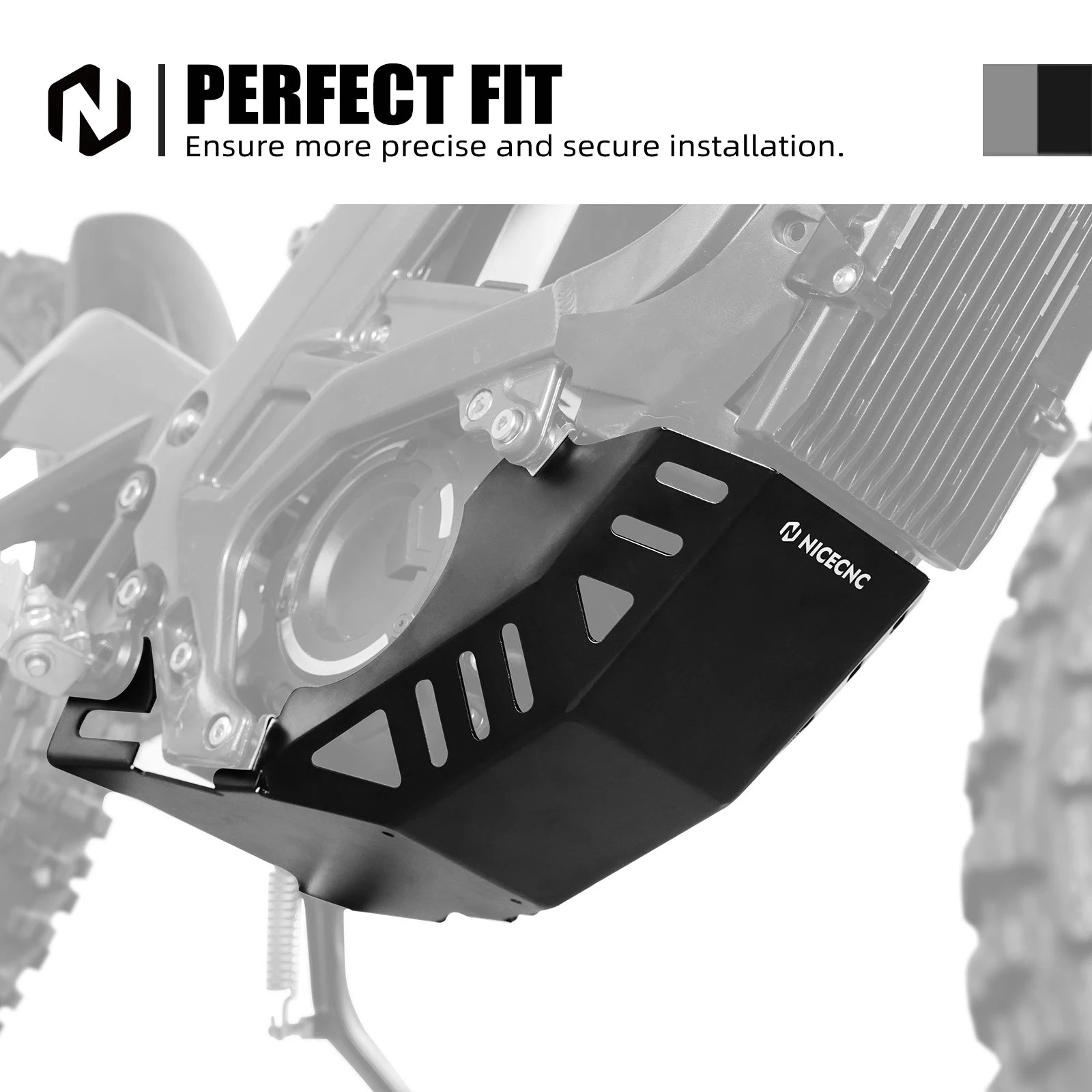 For Surron Light Bee X S L1E NICECNC Electric Dirt Bike Engine Chassis Guard Cover Frame Slider Crash Falling Protection Pad Kit RISE DEFENSE SYSTEMS.AI PRODUCTS