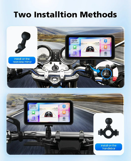 5“ 6.25” Waterproof Motorcycle Navigation Display Screen Portable Motorcycle Monitor Bluetooth Wifi Android Auto Apple Carplay RISE DEFENSE SYSTEMS.AI PRODUCTS