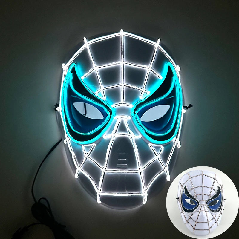 Halloween Film Theme Light Up Glowing Scary Mask LED Luminous Horror Purge Mask Cosplay Bar Party Supplies Neon Full Face Mask RISE DEFENSE SYSTEMS.AI PRODUCTS