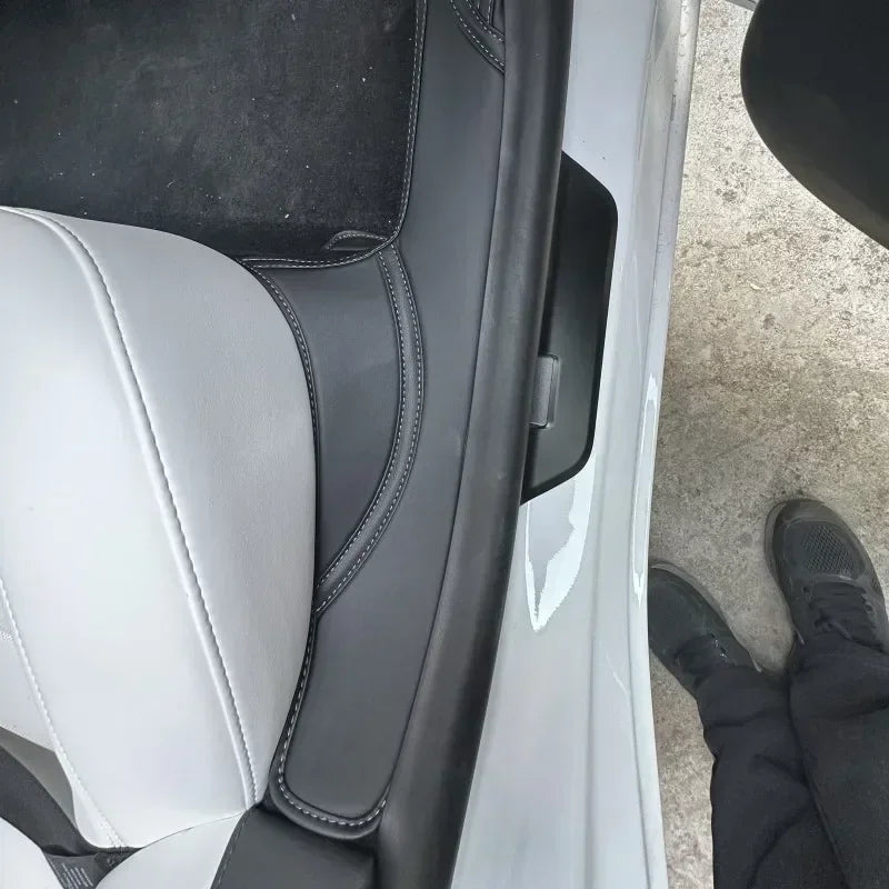 For Tesla Model 3+ Front Rear Door Sill Pad Door Welcome Pedal Threshold Strip 4PCS Leather New Model3 Highland 2024 Accessories RISE DEFENSE SYSTEMS.AI PRODUCTS