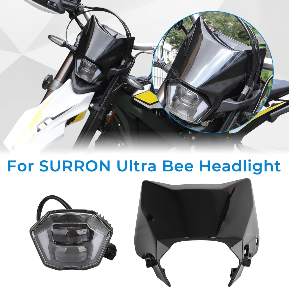 OEM Original Headlight For Surron Ultra Bee Electric Cross-country Bike Front Lamp Light Cover FUll Black UB Headlamp Cover RISE DEFENSE SYSTEMS.AI PRODUCTS