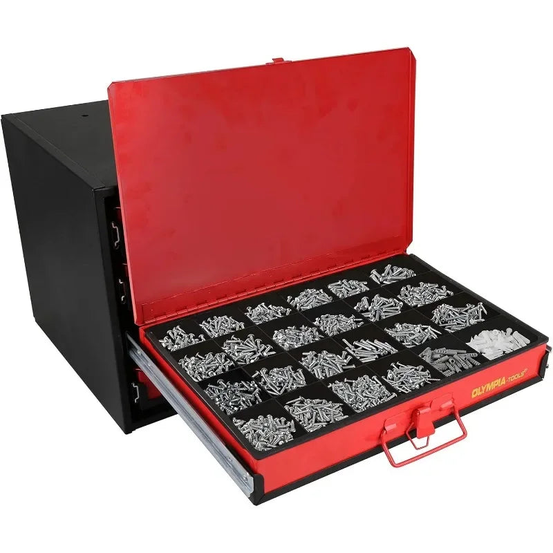 90-806 4-Drawer Hardware Organizer includes 2500-pieces Small Hardware, black/red RISE DEFENSE SYSTEMS.AI PRODUCTS