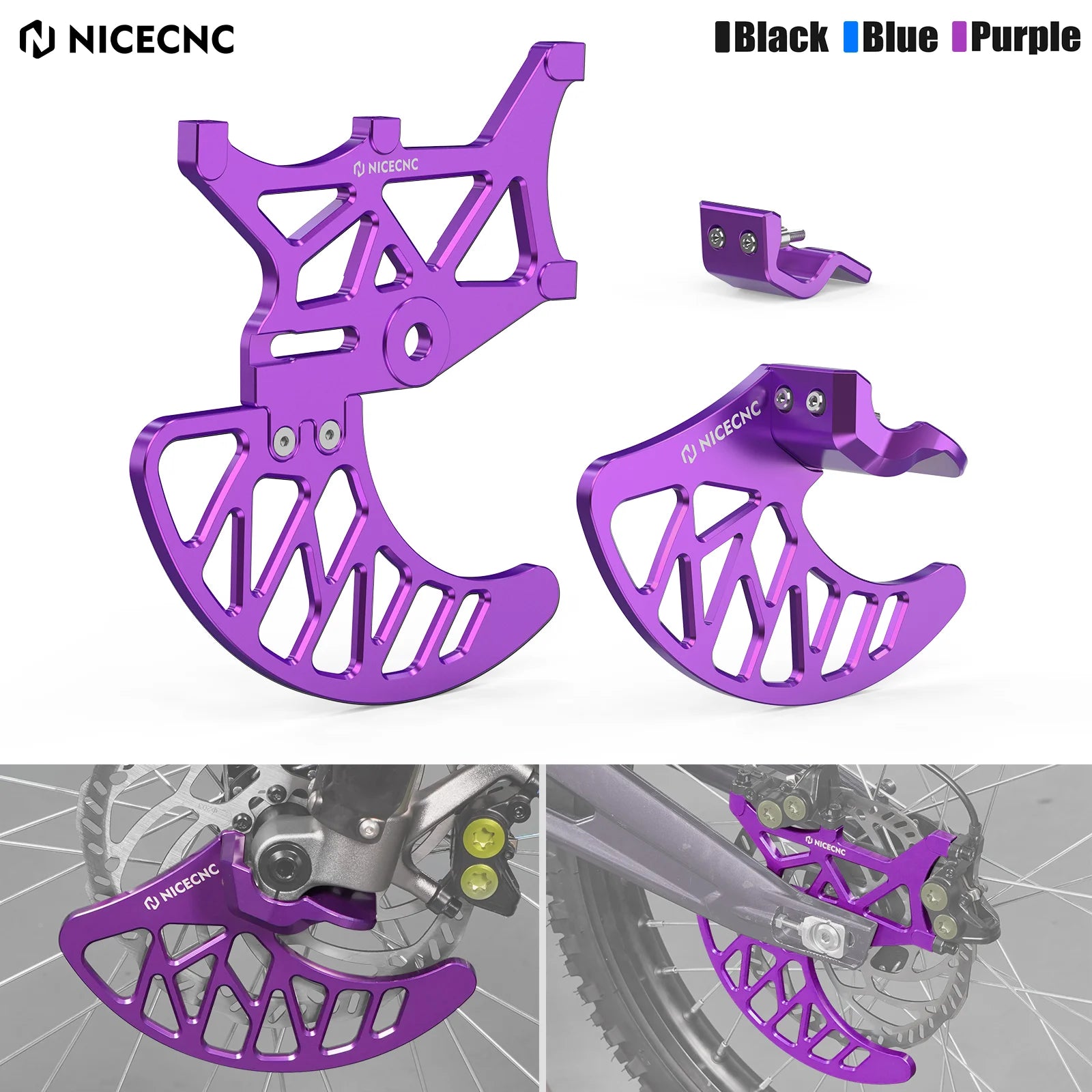For Surron Light Bee X S L1E Segway X160 X260 NICECNC Front Rear Brake Disc Guard Fork Leg Cover Rear Sprocket Caliper Guard Kit RISE DEFENSE SYSTEMS.AI PRODUCTS