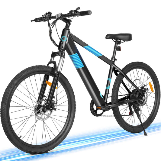 350W 26" electric mountain bike for adults, 36V hidden removable battery, with Shimano 7-speed urban commuter electric bike. RISE DEFENSE SYSTEMS.AI PRODUCTS