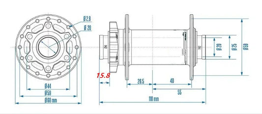 RUJIXU MTB Bike Hub Thru Axle Downhill 20 Bicycle Disc Brake Front Hub Barrel Shaft 110 x 20mm 32  Hole Cycling Accessories RISE DEFENSE SYSTEMS.AI PRODUCTS