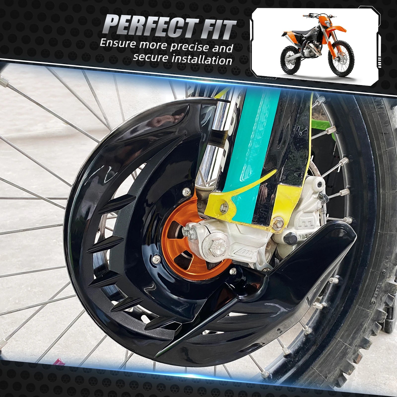 For 2016-2023 KTM EXC 300 XC-W 6D TPi XCF-W EXC-F 530 500 450 400 350 300 250 200 150 125 SX XC F NICECNC Front Brake Disc Guard RISE DEFENSE SYSTEMS.AI PRODUCTS