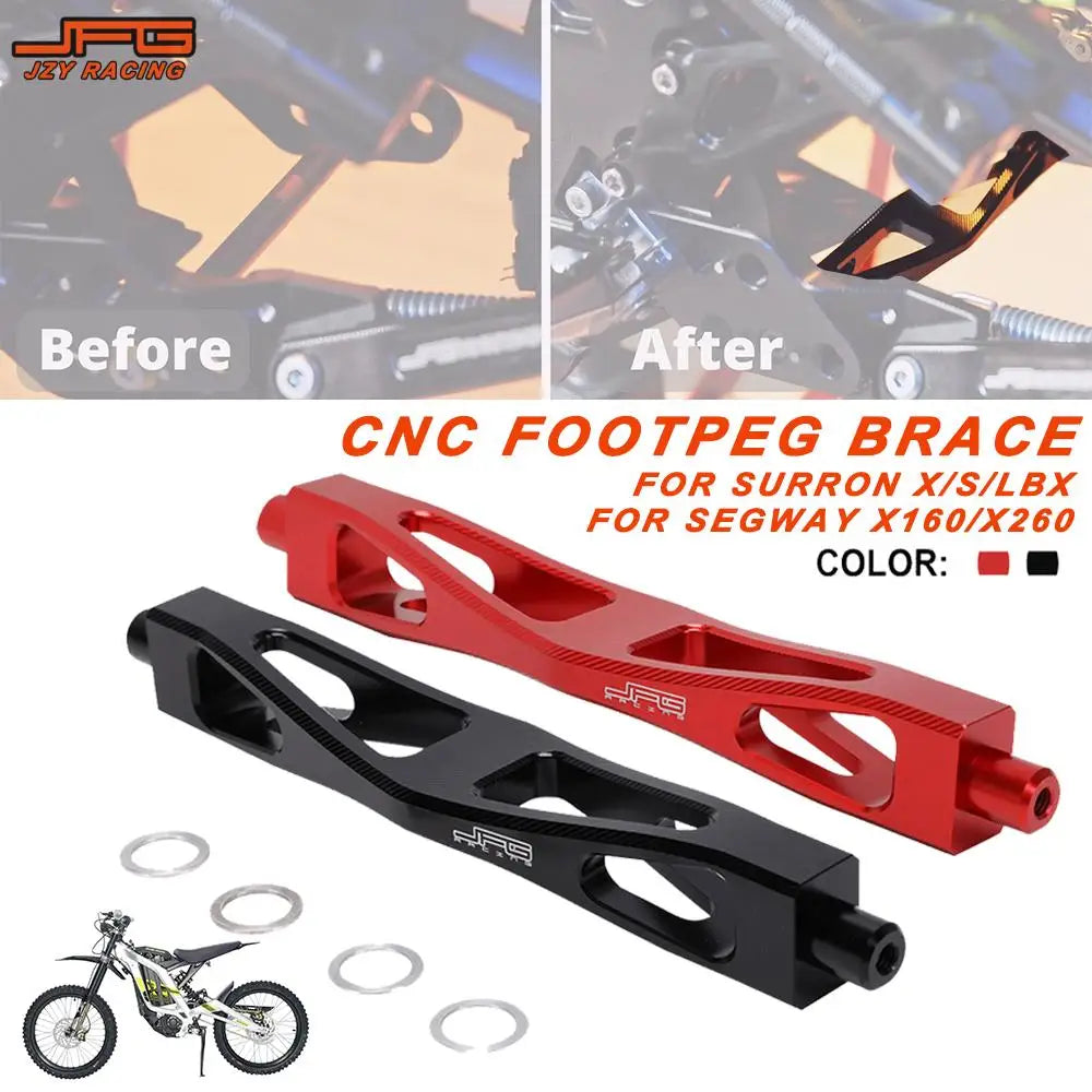 Motorcycles Accessories Foot Peg Support Brace Aluminum For Sur-Ron Surron Light Bee X S LBX Segway X160 X260 Dirt Electric Bike RISE DEFENSE SYSTEMS.AI PRODUCTS