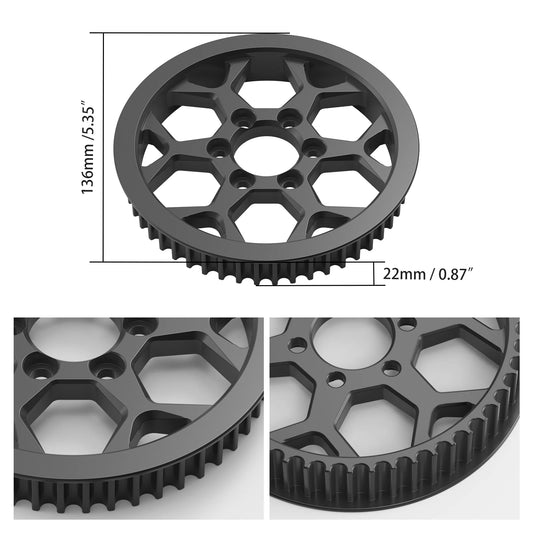 For 2024 Surron Light Bee X S L1E Secondary Pulley NICECNC Electric Bike Rear Secondary Belt Drive System For Segway X160 X260 RISE DEFENSE SYSTEMS.AI PRODUCTS