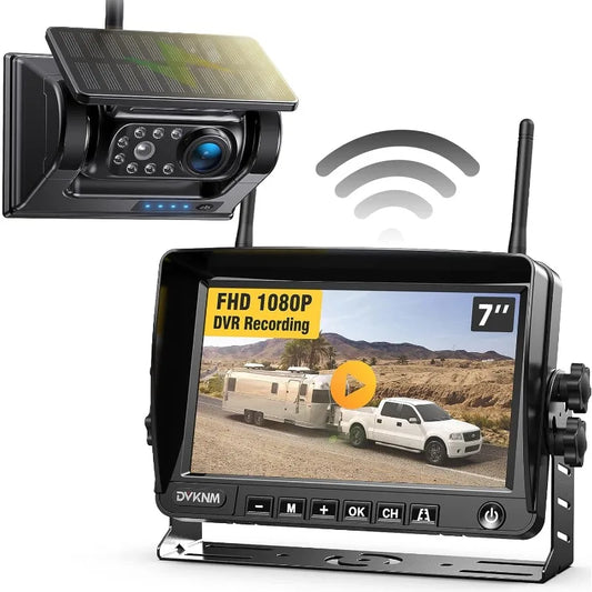 Magnetic Solar Wireless Backup Camera HD1080P 3 Mins DIY Installation DVR 7" IPS Monitor Rechargeable Reverse Camera RISE DEFENSE SYSTEMS.AI PRODUCTS