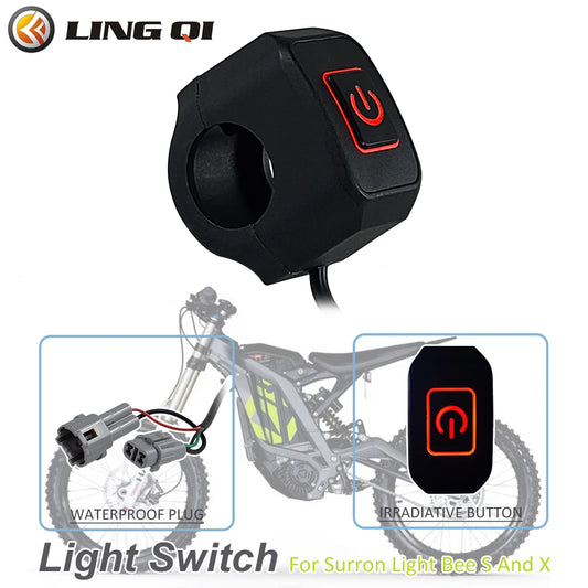 LINGQI RACING Modified Headlight Switch Control On Off Switches For TALARIA STING SURRON SUR RON Light Bee X Dirt Pit Bike Parts RISE DEFENSE SYSTEMS.AI PRODUCTS