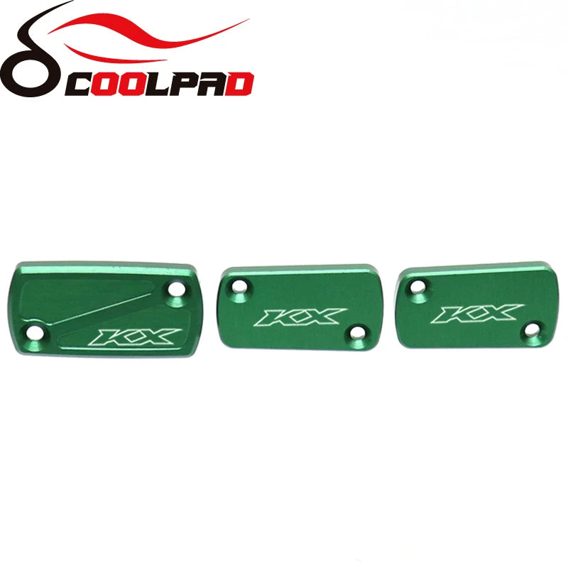3PCS For KAWASAKI KX250 KX450 Front Rear Brake Fluid Reservoir Cover 2019-2023 KX 250 450 Motorcycle Oil Fluid Cover Accessories RISE DEFENSE SYSTEMS.AI PRODUCTS