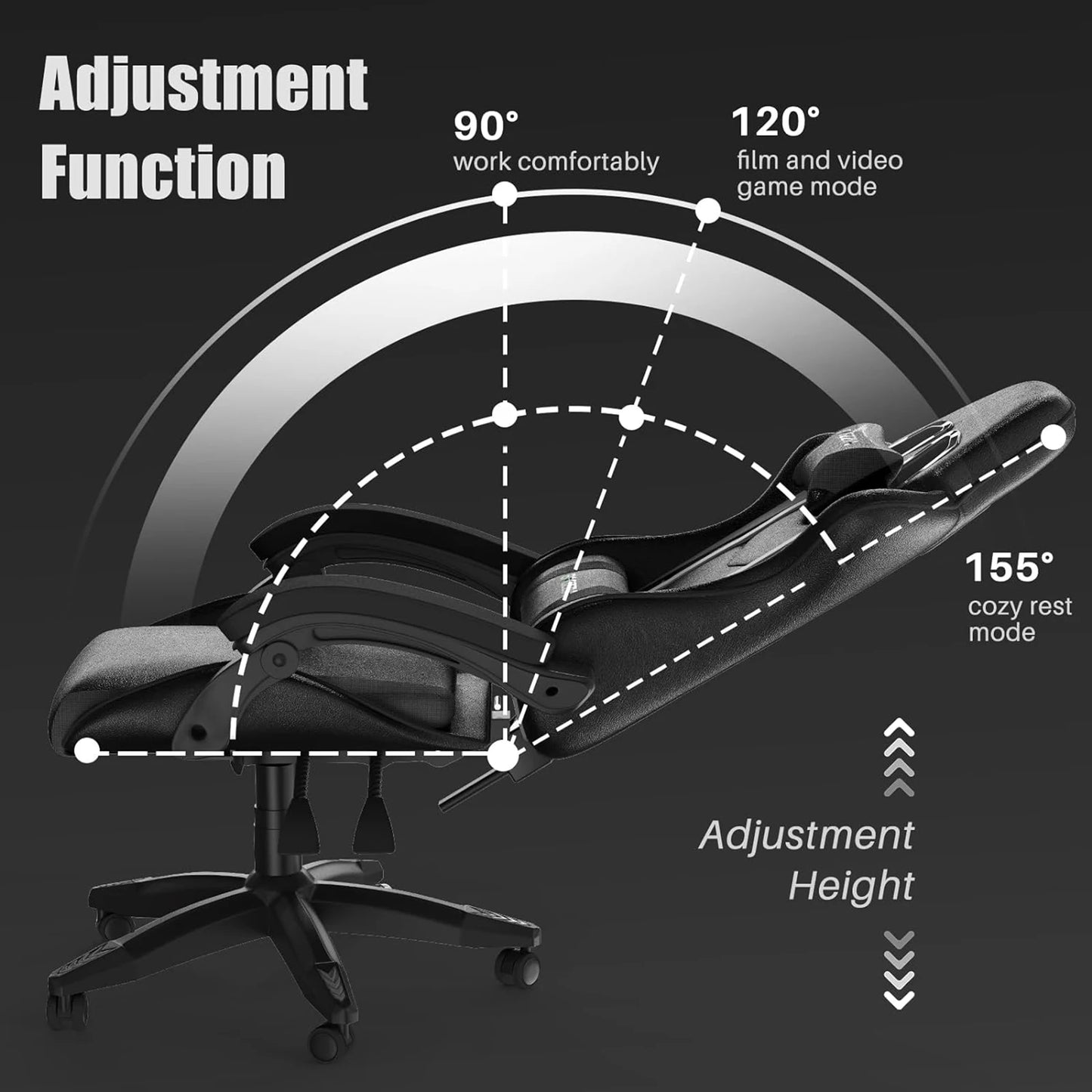 Gaming Chair Office Chair Ergonomic PU Leather Computer Desk Chair with Headrest and Lumbar Support Game Chairs Racing Chair RISE DEFENSE SYSTEMS.AI PRODUCTS