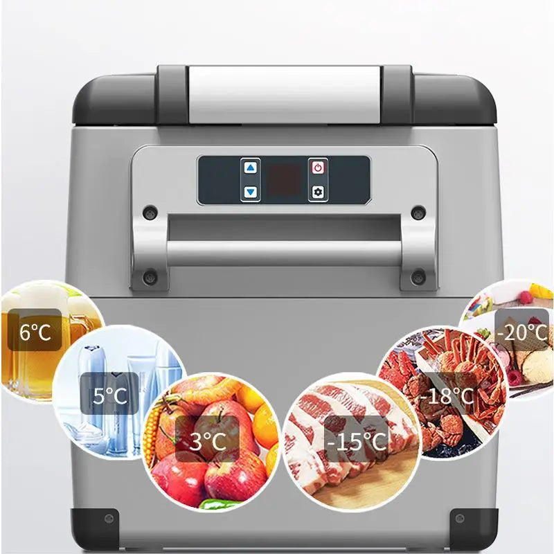 Hot Selling Car Refrigerator 35/45/55L Compressor Camping Small Refrigerator Freezer Car Portable Car Refrigerator RISE DEFENSE SYSTEMS.AI PRODUCTS