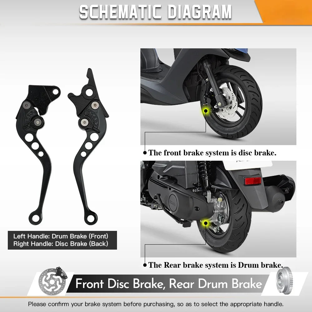 Universal Motorcycle Brake levers  Motorcycle Accessories Modified Horn Adjustable Hand Lever GY6 RISE DEFENSE SYSTEMS.AI PRODUCTS