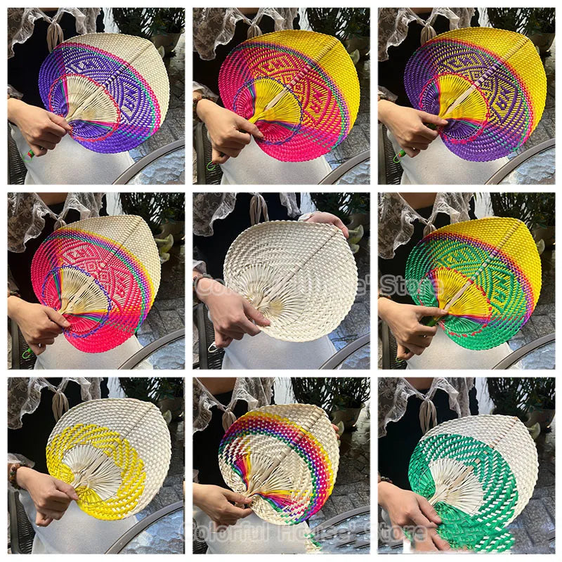 1pc  Woven Bamboo Hand Fans Wedding Favors for Guests Boho Fan Wall Decoration Raffia Folding Hand Fans Abanicos De Mano RISE DEFENSE SYSTEMS.AI PRODUCTS