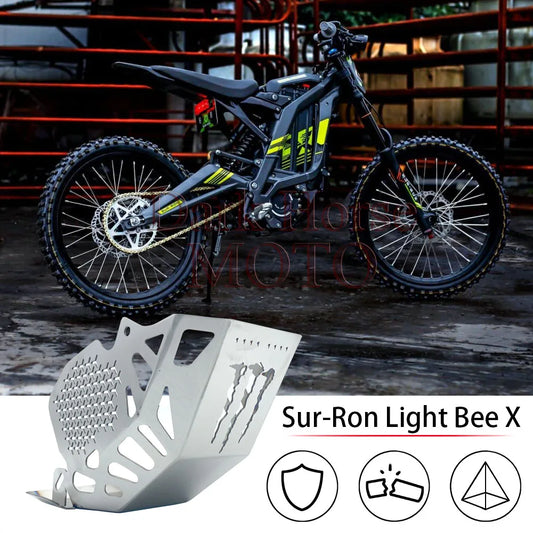 For SUR RON Light Bee X SURRON Bottom Protection Modified Strengthen Stainless Steel Base Plate Motor Protection Plate RISE DEFENSE SYSTEMS.AI PRODUCTS