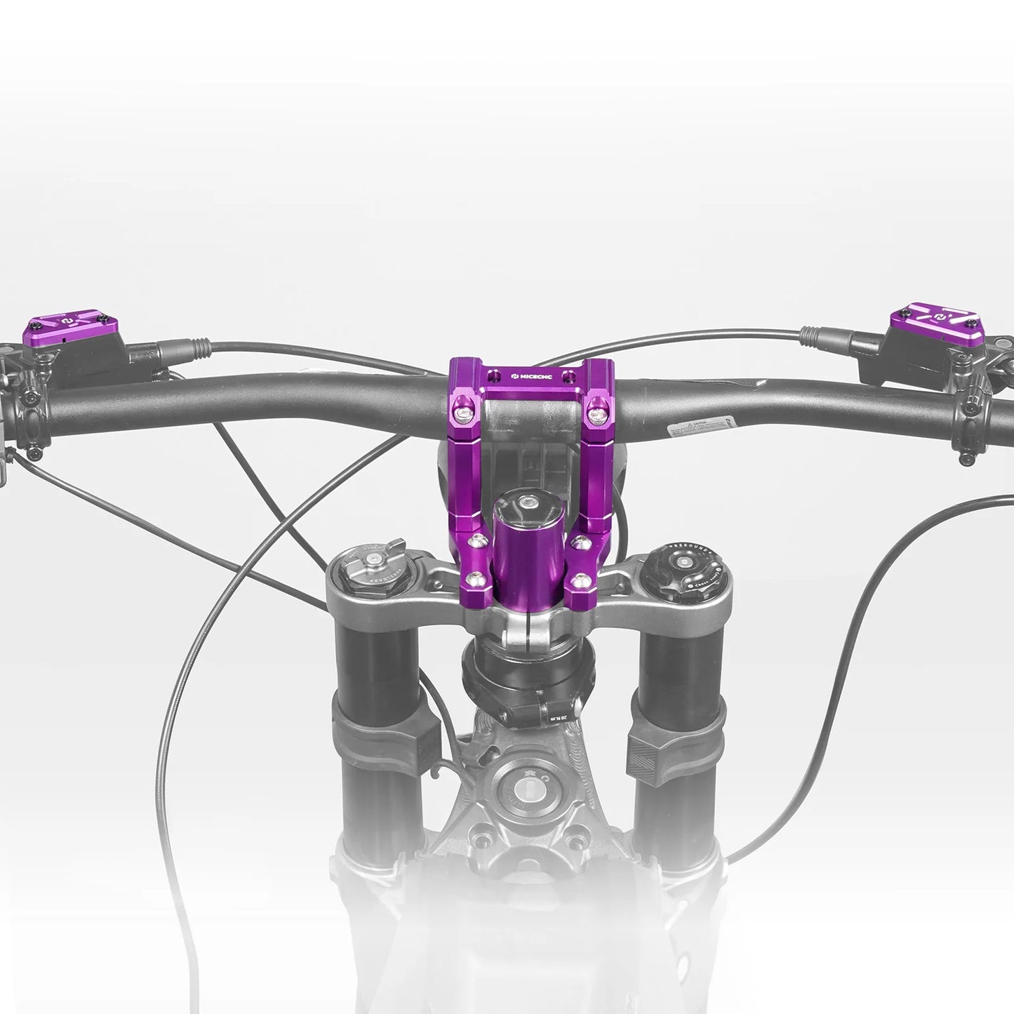 NICECNC For Surron Light Bee X S L1E Electric Dirt Bike Front Handlebar Bar Riser Mount Bracket Front Rear Brake Reservoir Cover RISE DEFENSE SYSTEMS.AI PRODUCTS