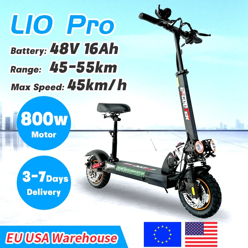 EU USA Warehouse Adult Electric Scooter 48v 13ah 16Ah Escooter Kick Scooter Lightweight Long Range 35-55km Scooters 800w RISE DEFENSE SYSTEMS.AI PRODUCTS